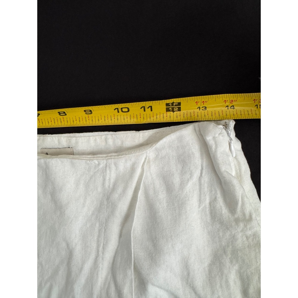 A New Day White Linen Blend Wrap Skort Women's Size 4 Summer Mini NWT - Picture 5 of 10